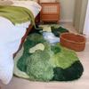 Garden Moss Hand Tufted Area Rug, Bedroom Bedside Rugs, Flocked Art Deco Carpet, Thickened Microfiber Floor Mat, Super Soft