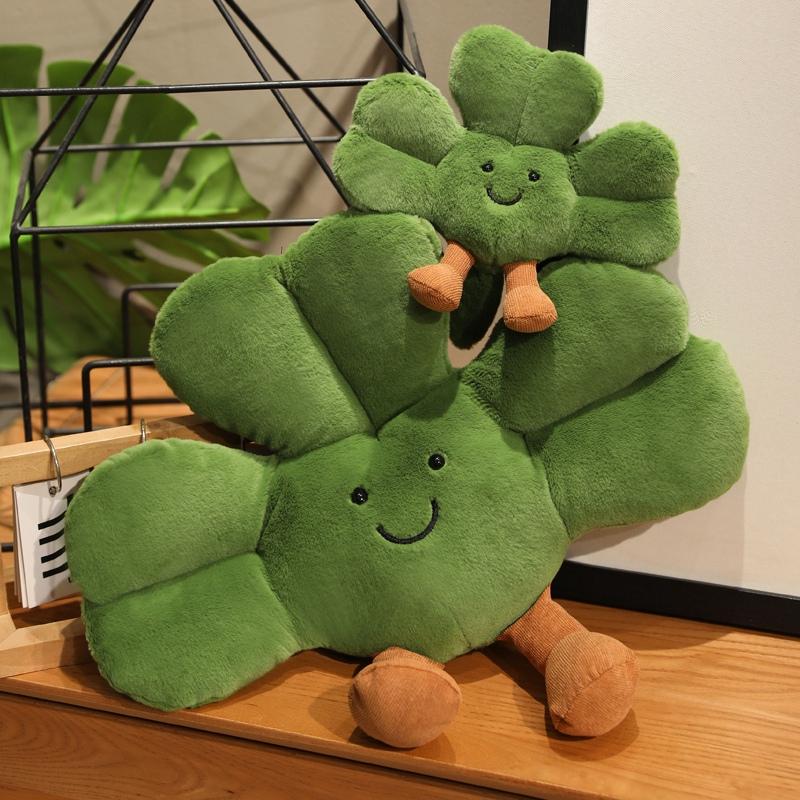 New Simulated Clover Doll Stuffed Plush Toy Cartoon Anime Plants Cute Pillow Children'S Birthday Gift Fun Doll