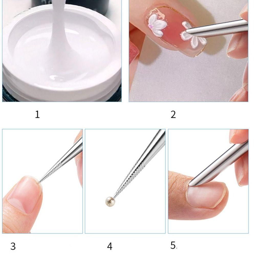 Stainless Steel Cuticle Pusher Double Ended Manicure Stick New Nail Dotting Pen  Nail