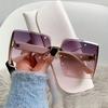 Retro Square Glasses Large Frame Women Vintage Style Eyewear Fashion Accessories Trendy Sunglasses