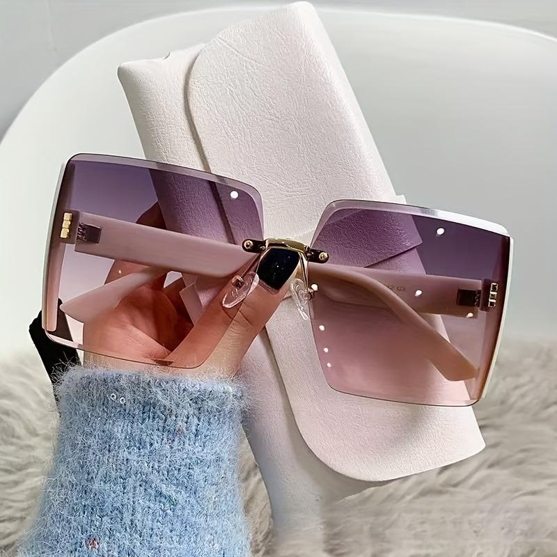 Retro Square Glasses Large Frame Women Vintage Style Eyewear Fashion Accessories Trendy Sunglasses