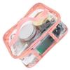 Clear Toiletry Bag Travel Cosmetic Makeup Bag PVC Storage Bag Portable Transparent Pouch for Traveling Vacation Bathroom