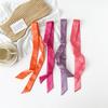 4x100cm Satin Silk Narrow Scarf Neckerchief Solid Neck Scarves Long Silk Thin Scarf Tie Black Bag Ribbon Headbands Choker