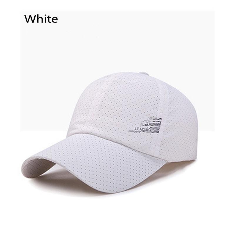 

Женская модная дышащая спортивная быстросохнущая кепка, повседневная бейсбольная сетка для мужчин, 9 цветов белый