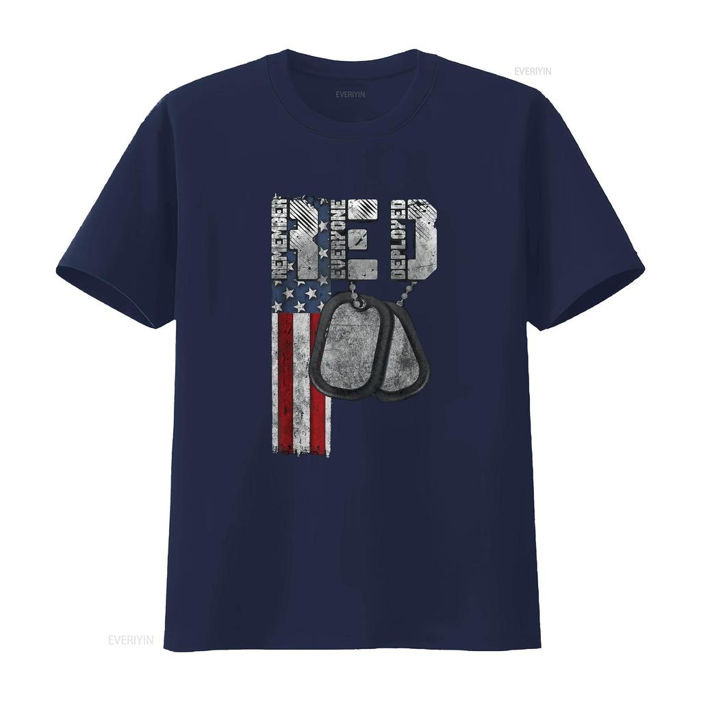 Remember Everyone Deployed T Shirt vintage Washed Breathable homme Slightly fashion Stretched Casual Stylish Versatile
