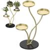 Metal Standing Flower Stand Plant Stand Gold-Black 3-Tier [Kwietnik14]