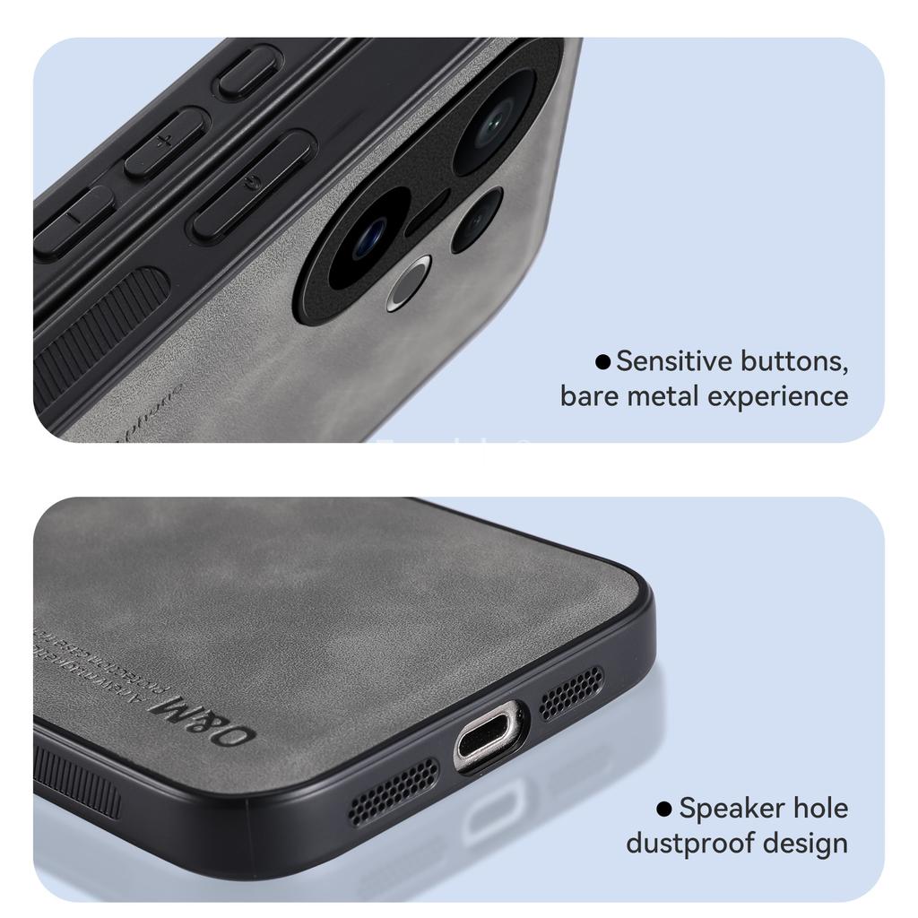 Nubuck Leather Shockproof Magnetic Case for Vivo X200 FE Protective Cover Back Shell Coque Funda