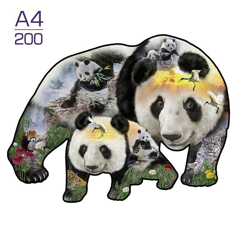 Panda A3 A4 A5 Wooden Puzzle For Adults Children Wood DIY Crafts Animal Shaped Holiday Gift Wooden Jigsaw Home Decoration