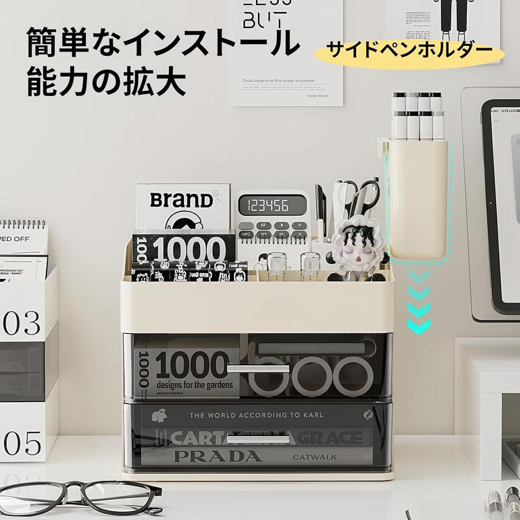 Vinnatsu Desktop Combination Storage Box Stationery Storage Small Organizer Pen Holder Pen Stand Small Item Pen Holder Desktop Storage Small Item