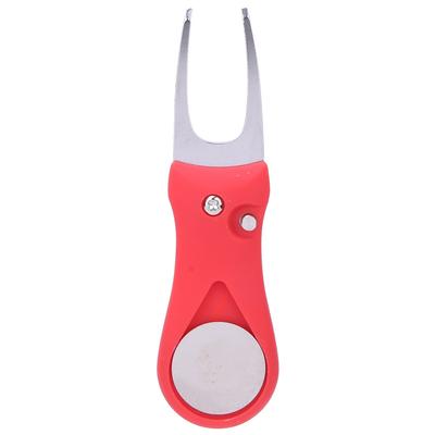 304 Stainless Steel ABS Plastic Handle Golf Spring Divot Repair Pitch Putting Fork Tool for Training PracticingRed