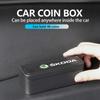 Car Small Coins Holder Storage Box Coin Collectible Case Creative Central Armrest Box Wallet For Skoda Fabia 1 2 Octavia A7 RS