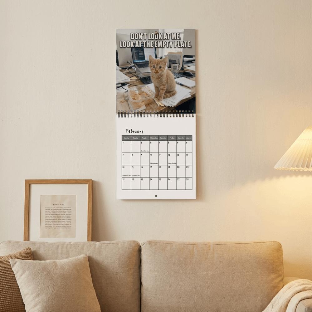 Coil Bound Cat Theme Monthly Calendar 12-Month 12 Monthly Family Planner  Home Decoration