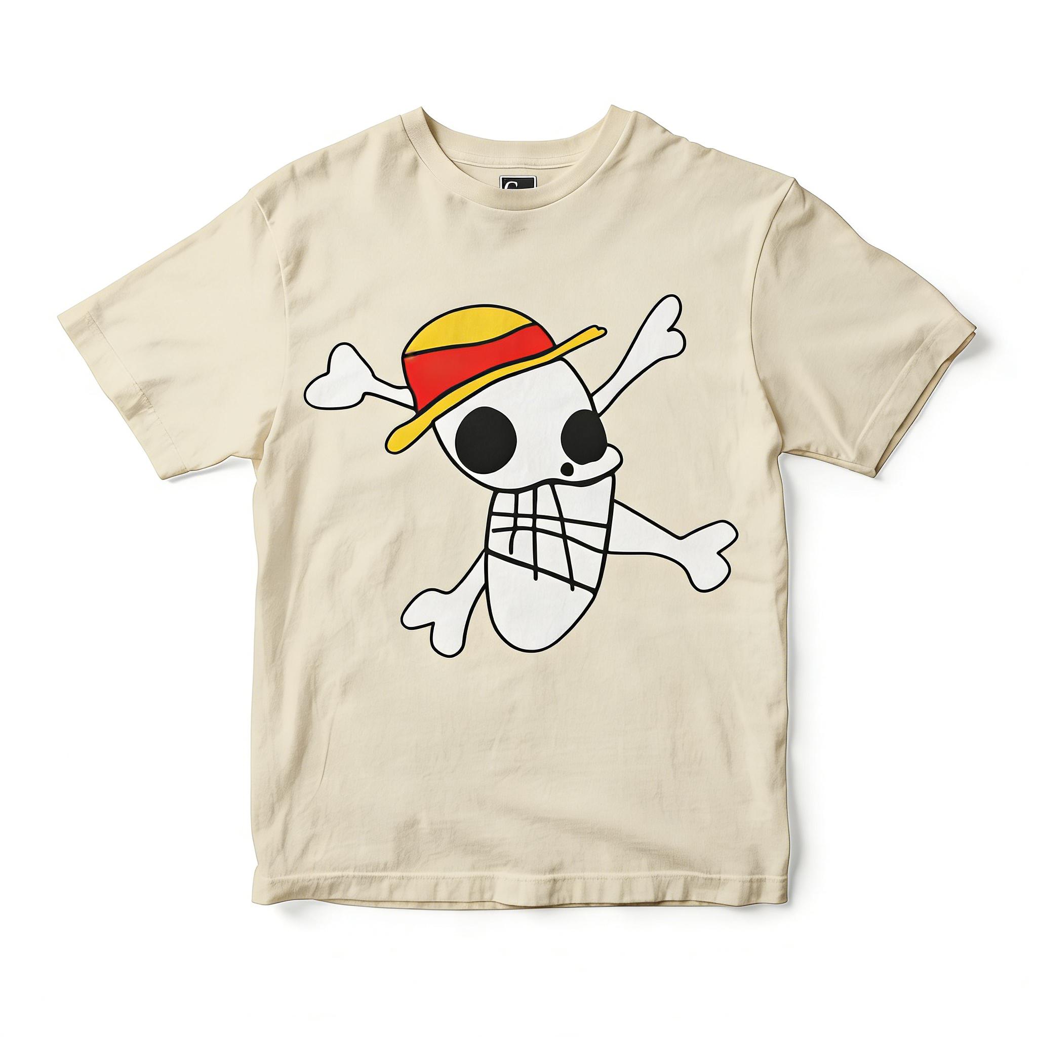 

Unisexs One Piece Anime Tshirt Red Cotton Short Sleeve Cartoon Skeleton Graphic Tee Soft Breathable for Casual Otaku Campus Home S