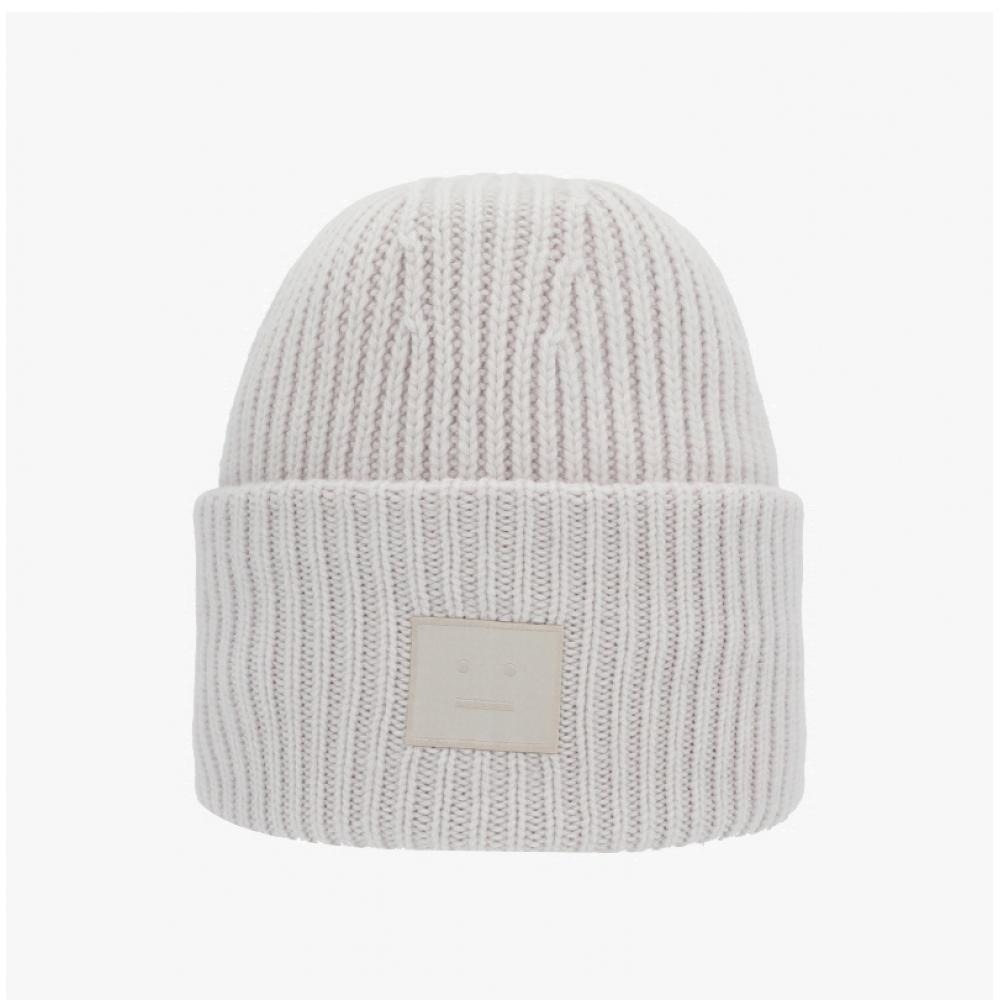 Acne Studios Beanie Face Logo Patch C40424 Light Grey