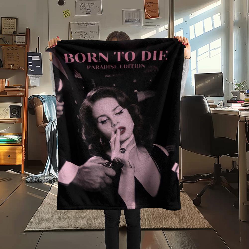 1pz Coperta in Flanella con Stampa Lana Del Rey, Alta qualità Confortevole per Tutte le Stagioni, Decorazione per la Casa, Calore e Comfort, Perfetta per Regali di Natale