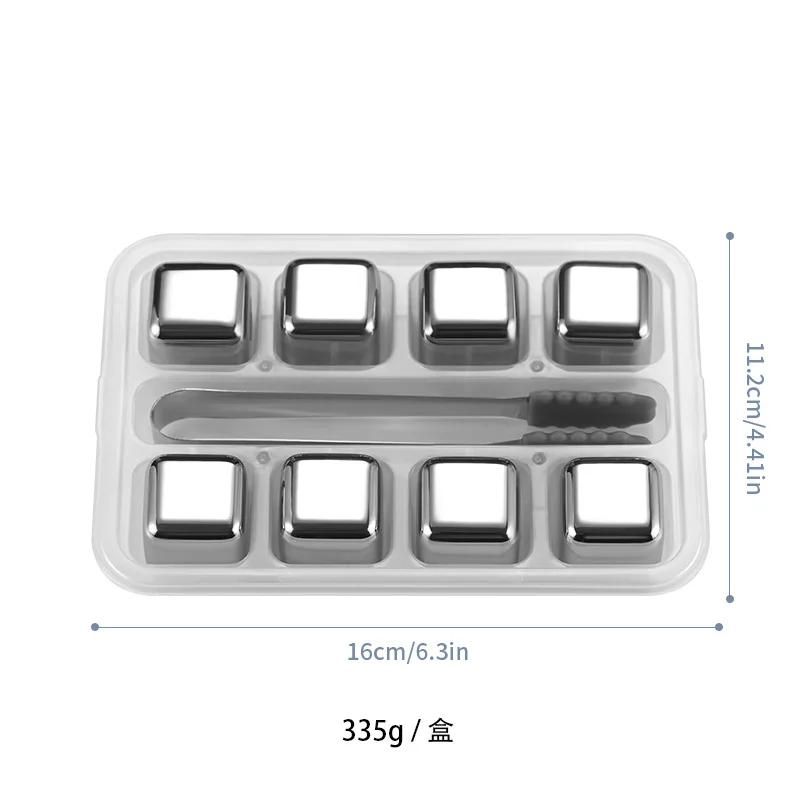

Охлаждающие камни для пива, охладитель для виски, вина, напитков, барный инструмент, многоразовый кубик льда из нержавеющей стали, быстрозамороженные серебряные металлические ледяные гранулы серебряный