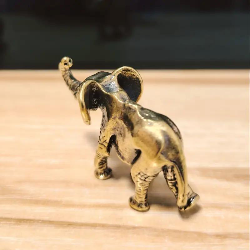 2 adet Antik Pirinç Fil Figür, Feng Shui Dekoratif Heykel, Ofis Masa Süsü, Elektrik Gerektirmez