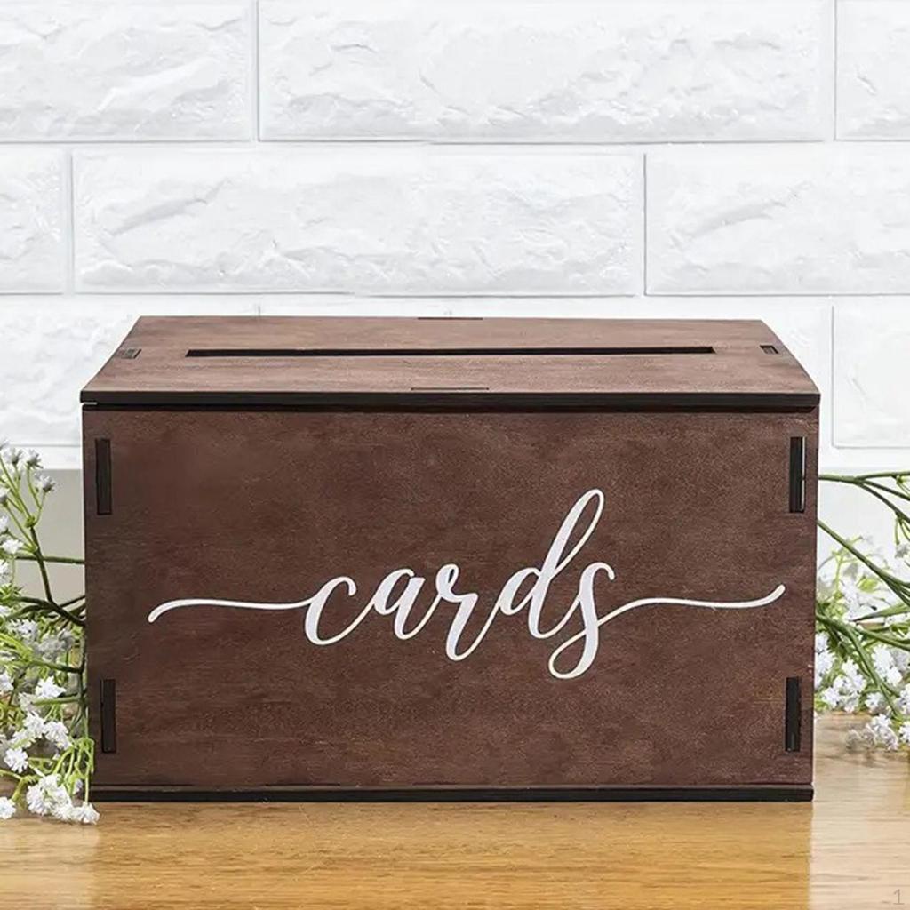 Wedding Card Box with Slot Gift Rustic Versatile Case Holder Money for Birthday