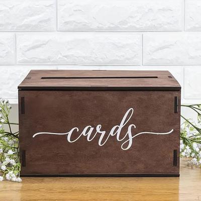 Wedding Card Box with Slot Gift Rustic Versatile Case Holder Money for Birthday