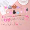 1set Dollhouse Electroplated Crown Necklace Earstuds Bracelets Earrings Pendant Pack Accessories Dressing Princess Doll Jewelry
