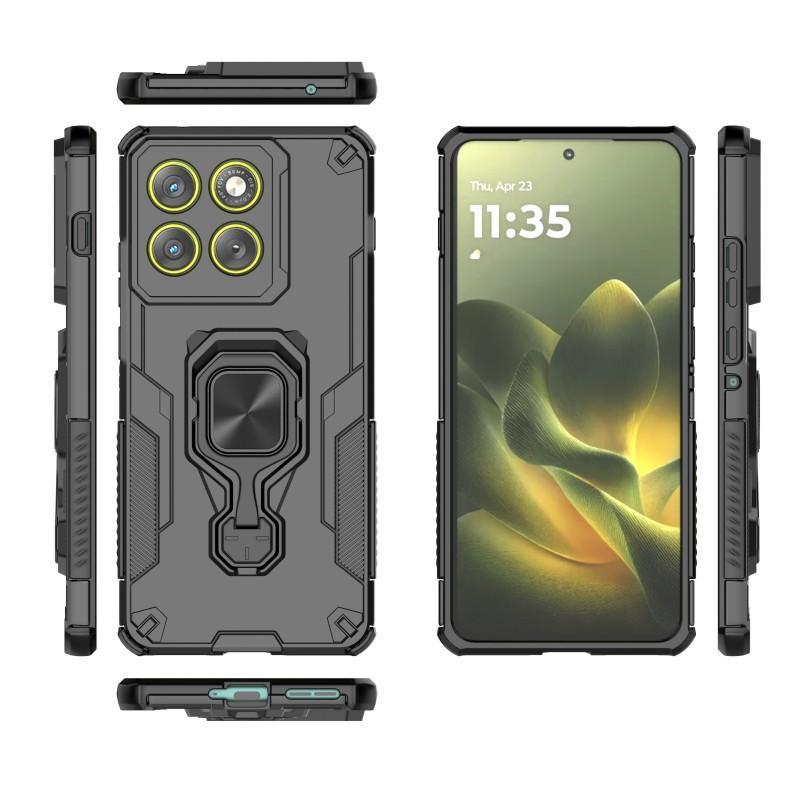 For Motorola Edge 70 5G Phone Case WANLONFENG PC TPU Back Cover Kickstand with Tempered Glass