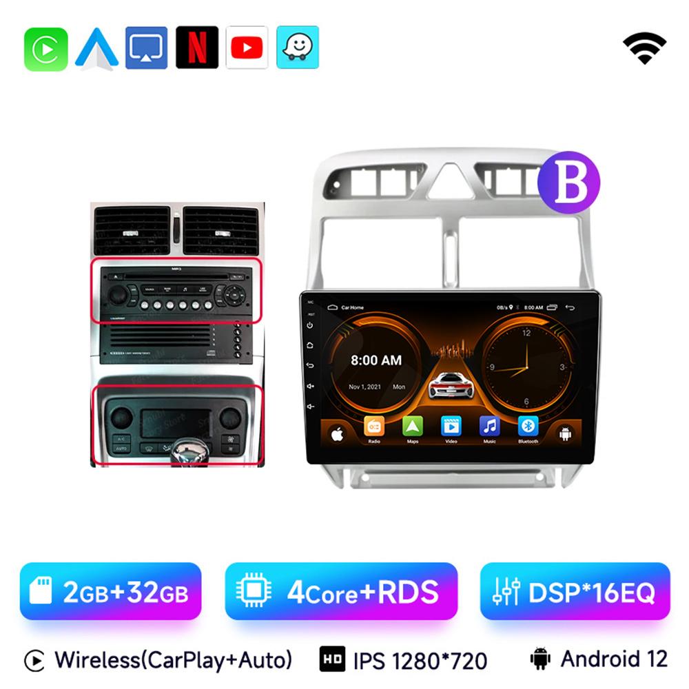 JIUYIN 9 Inch Car Radio For Peugeot 307 307CC 307SW 2002 - 2013 Wireless CarPlay Android Auto Car Intelligent No 2 Din 2din DVD
