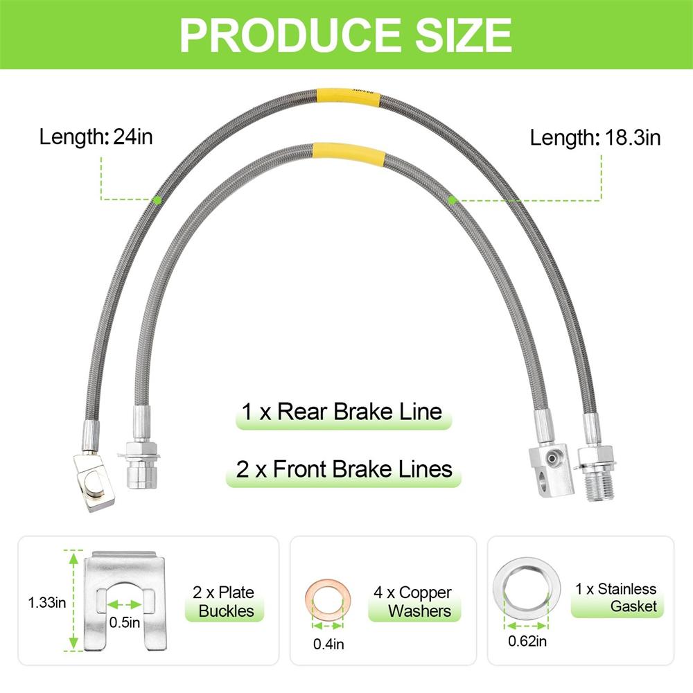 4-6" Front + Rear Stainless Brake Lines Kit 89335S 89340S For GMC Chevy C15/K15