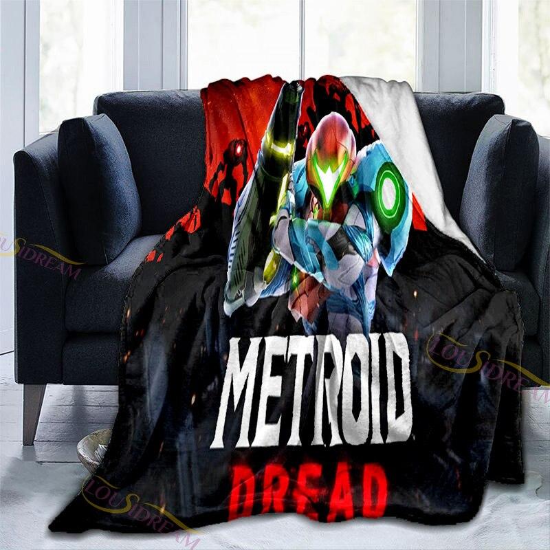 3D Printed METROID Super Warm Microfiber Knight Blanket for Kids Siesta Leisure Coverings Adult Gift Sofa Chair Bed Office