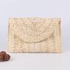 Handmade Women's Straw Corn Husk Clutch & Coin Purse - Casual Woven Beach Bag