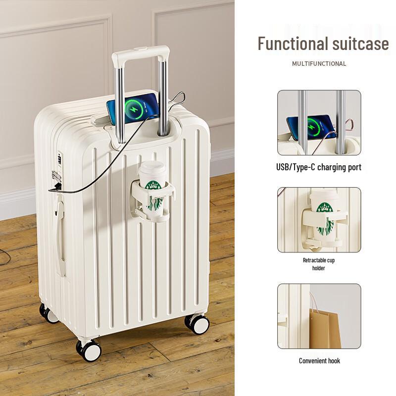 Ruyishi Multi-function Luggage with Cup Holder 22 inch