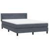 Box Spring Bed with Mattress Dark Gray 160x210 cm Velvet