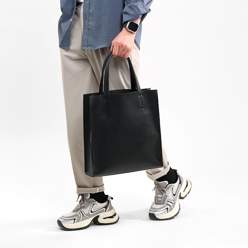 

en s and women s fashion large-capacity child and mother tote bag simple vertical large handbag commuter computer bag briefcase men s bag чёрный