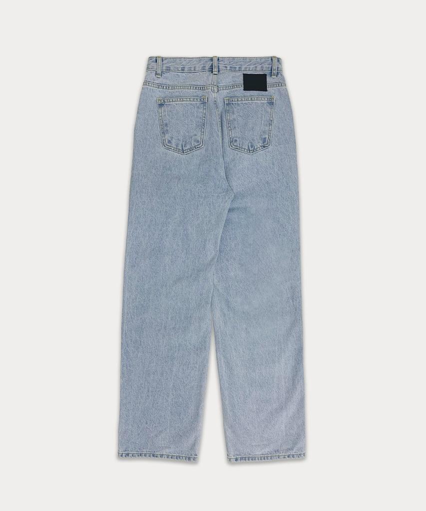 Sseomweeobeoteo Ice Wide Denim Pants - Light Blue