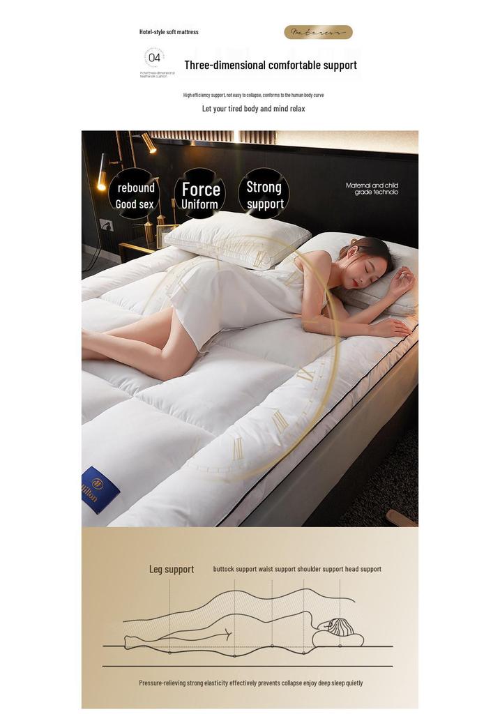 Hilton Hotel Mattress Topper: Rental, Dorm, Thickened Pad