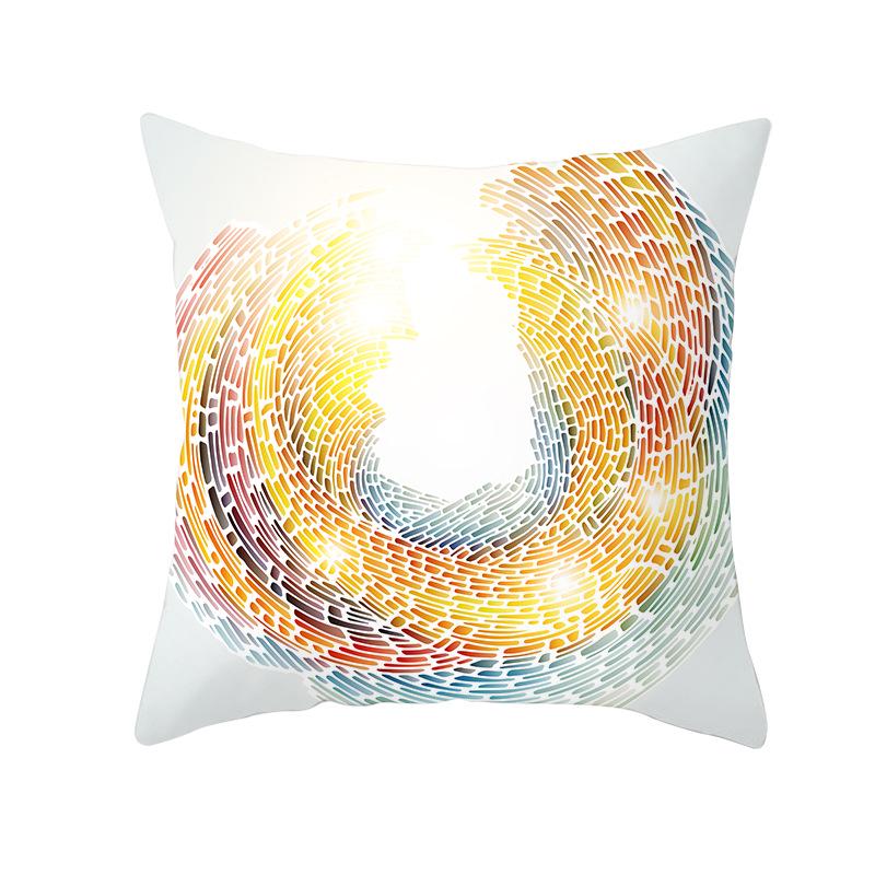 Home Decoration Geometric Space Printed Pillow Cover Colorful and Bright Sofa Cushion Cover