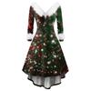 Women's Fashionable Casual Fitted Christmas Print Party Long-Sleeved Dress