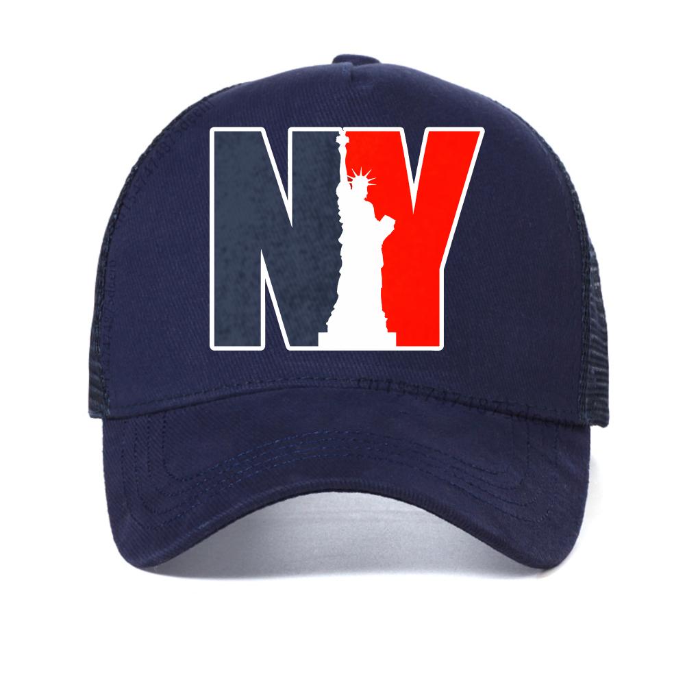 

New York Usa Letter Print baseball cap Streets Man Fitness Fashion Hip Hop hat summer casual women Sunscreen mesh Snapback Caps Adjustable темно-синього кольору