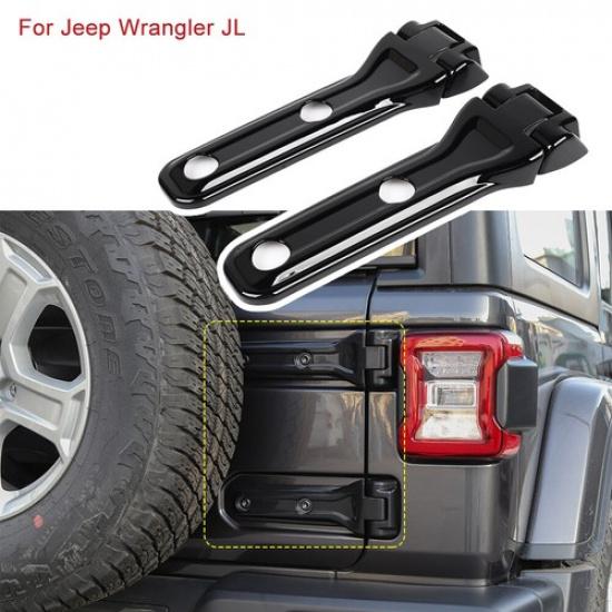 2x Tailgate Spare Tire Hinge Decor Cover Trim For Jeep Wrangler JL 2018+ Black