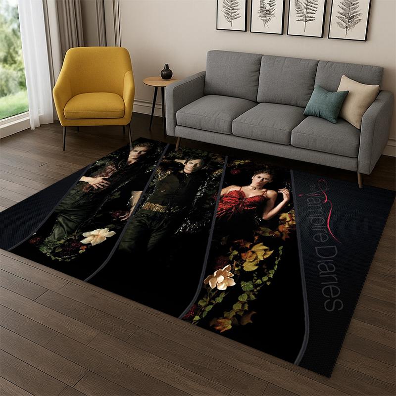 Tappeto The Vampire Diaries Damon Salvatore per Camera da Letto Soggiorno Divano Sala Giochi Zerbino Decorazione Casa, Tappeto Area Bambini Antiscivolo