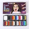Face Paint Kit Water Activated Colors Set Professional Split Cakes Paint Palette Set with 2 Brush Safe Non Face and Body Painting Makeup Facepaints