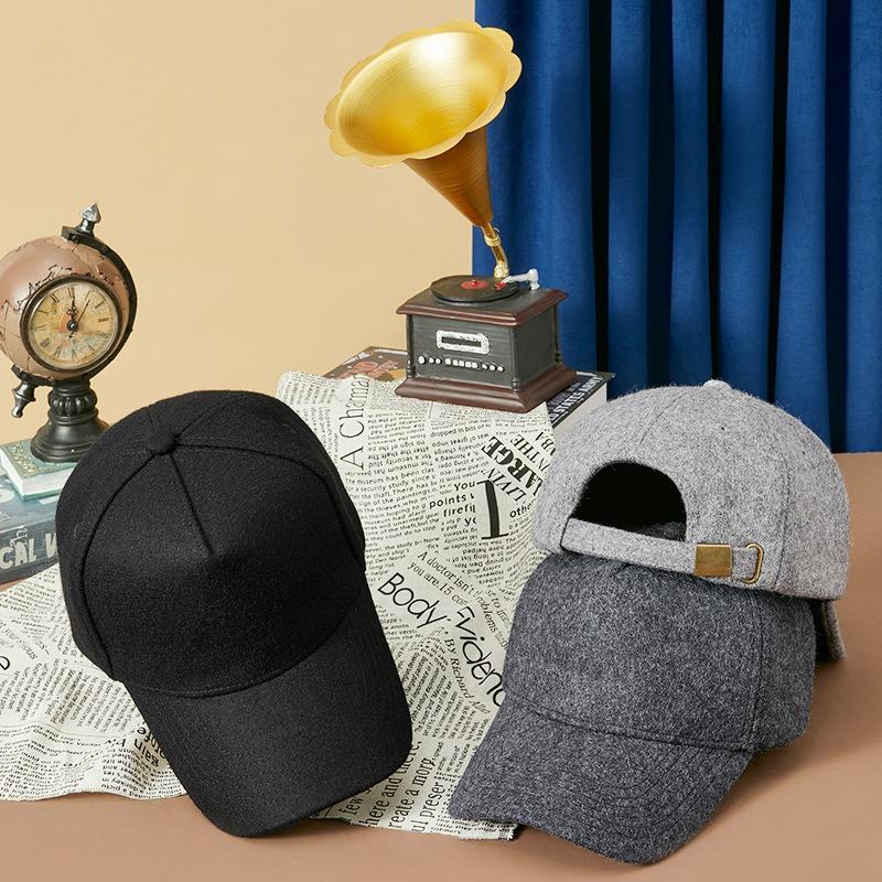 Spring and Autumn Wool Fleece Thick Baseball Cap Versatile Tide Cap Men's and Women's Middle-aged Sports Warm Hat