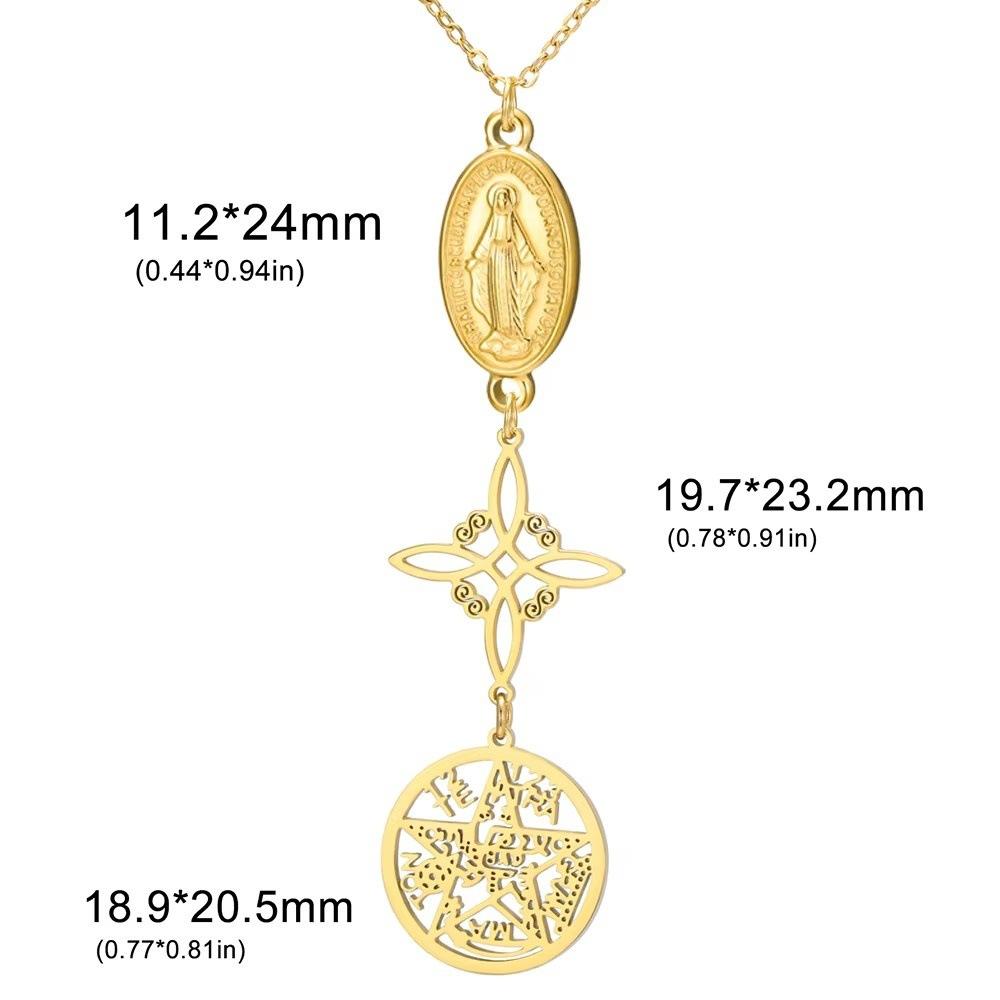 Collana Ciondolo Stella a Cinque Punte Svuotata a Forma di S con Doppio Foro Design Versatile Nodo Miko Gioielli