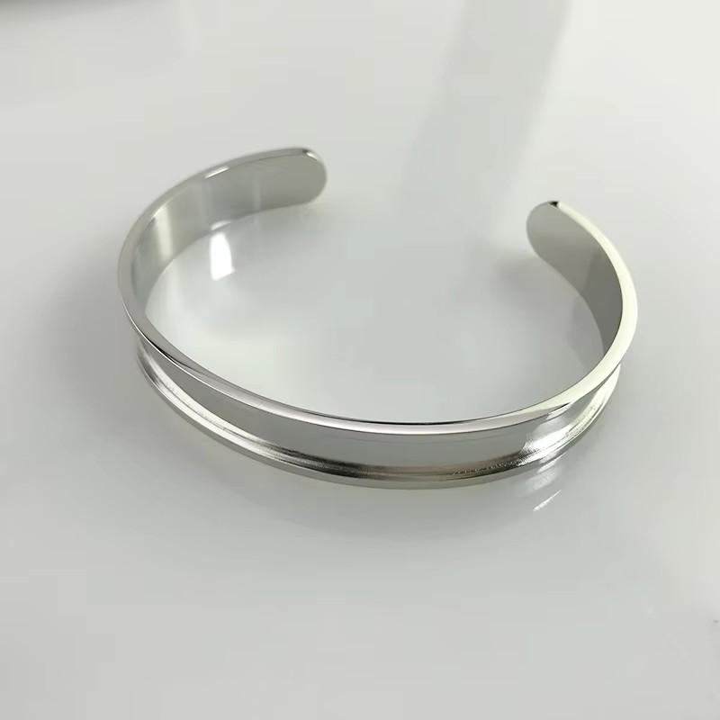 

MaiLun 5pcs 10mm wide Open Cuff Bangles basic Stainless Steel Bracelet findings Bracelet for Women Child Adult size
