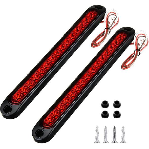 15 LED Trailer Brake Tail Light, LED Bar Stop Turn Tail Lights Waterproof Assembly Brake Strip Red Light for Marine Boats Golf Cart Offroad Truck RV Red Lens