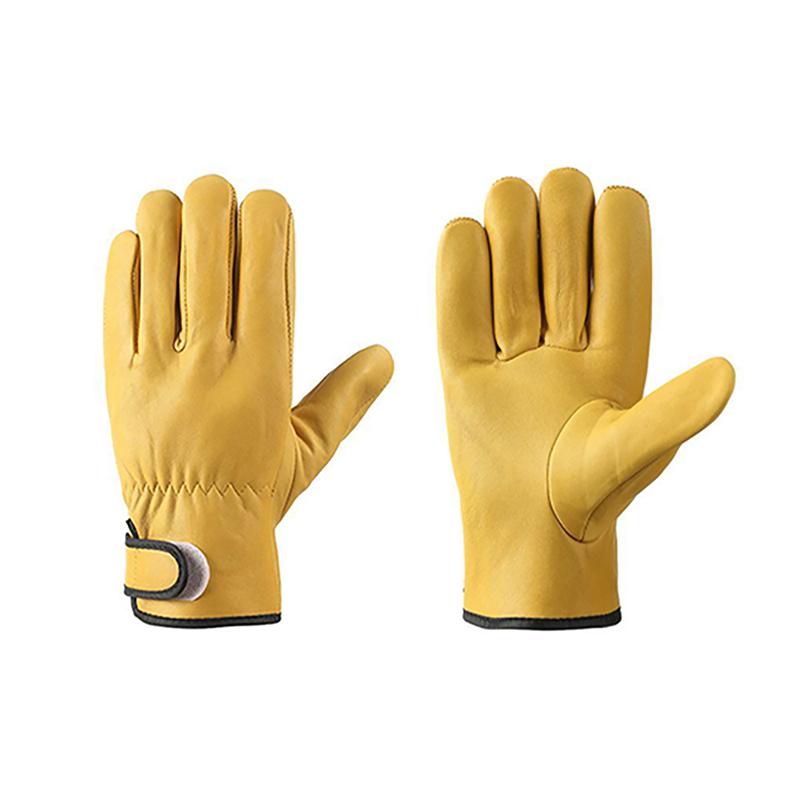 1Pair  Work Gloves Leather Workers Work Welding Safety Protection Garden Sports Motorcycle Driver Wear-resistant Gloves