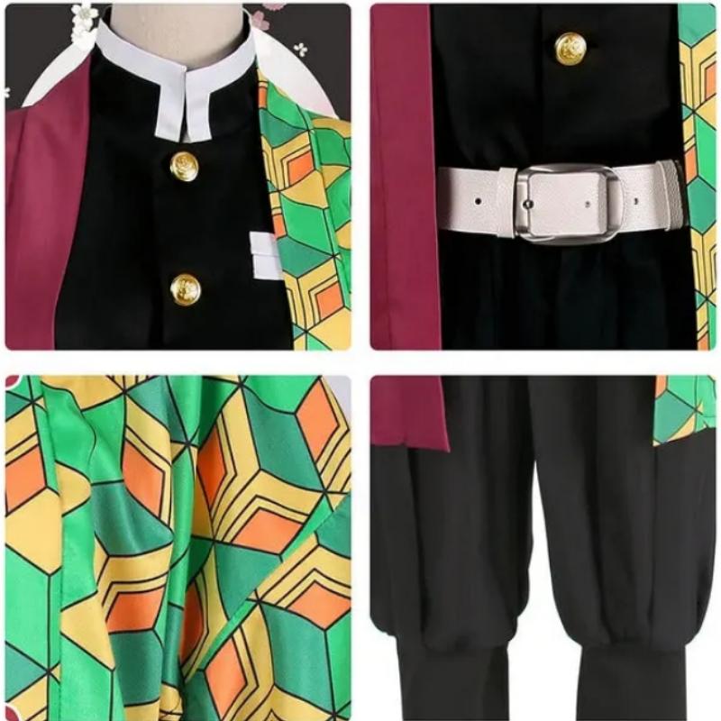 Anime Demon Slayers Kimetsu No Yaiba Tomioka Giyuu Cosplay Costume Men Kimono Uniform Halloween Christmas Party Clothes