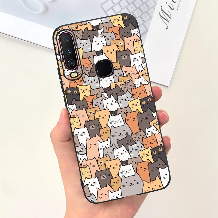 For Vivo Y12 Case Vivo Y15 Y17 1902 1904 Cute Fashion Cartoon Cover Soft Silicone Phone Case For Vivo Y15 Y 12 17 VivoY12 Fundas