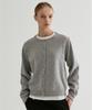Fromwhere Wool Crew-Neck Cardigan Gray