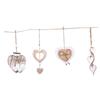 Natural Wood Heart Ornaments Set of 4 Vintage Style Decor for Wedding Backdrops Rustic Interior and Table Styling