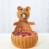 Multifunctional Kitchen Storage Basket Plastic Construction Imitation Rattan Woven Organizers For Fruits Snacks Display